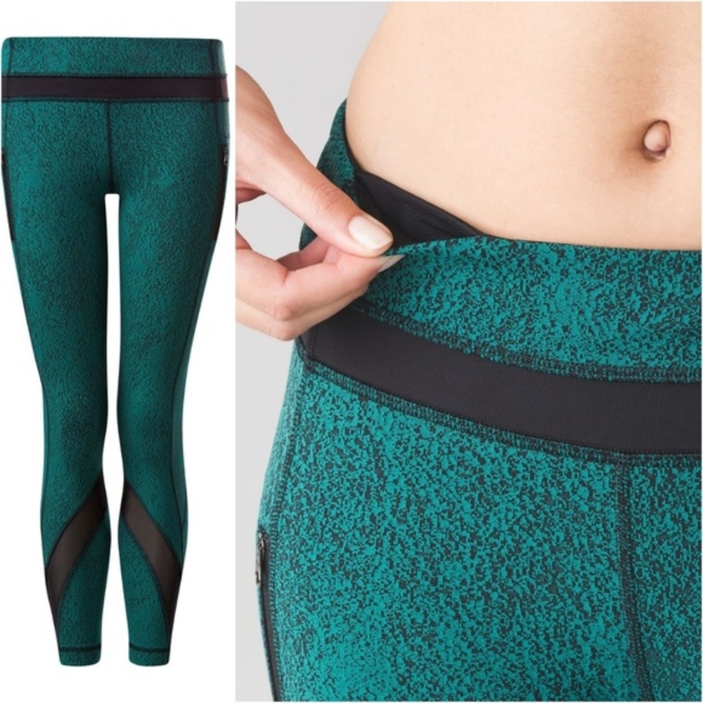 Lululemon Inspire Tight Green Spray Leggings - Picture 7 of 7